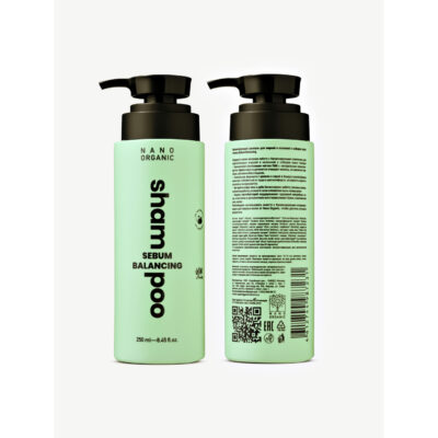 Nano Organic Шампунь Балансирующий Sebum Balancing для жирной,склонной к себорее кожи головы, 250мл