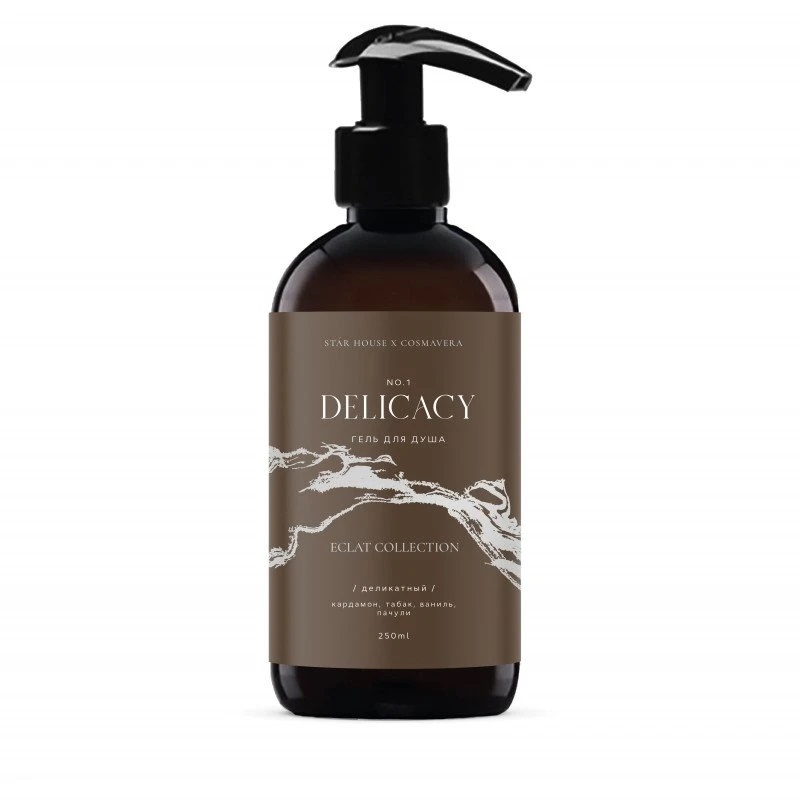 20ddc527d63e28d3142c91ce5d3ffa0a.jpg Cosmavera Гель для душа Delicacy Eclat Collection №1 Кардамон,табак,ваниль,пачули (250мл)