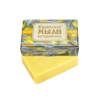 Крымское натуральное мыло на оливковом масле РОМАШКА И БЕССМЕРТНИК, 100г