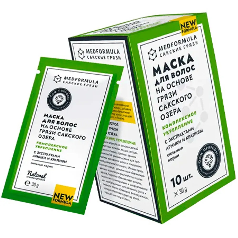 41aea251ca6905edf08dfa4137b909a2.jpg Маска для волос на основе грязи Сакского озера КОМПЛЕКСНОЕ УКРЕПЛЕНИЕ (саше 30 г)