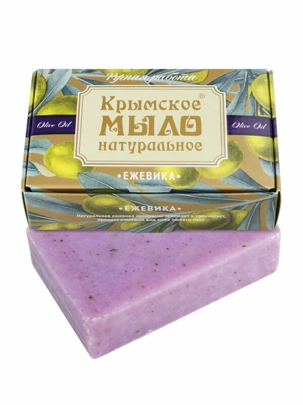 89cd9ce55b71f74aafa79b6ea73ce554.webp Крымское натуральное мыло на оливковом масле ЕЖЕВИКА, 100г
